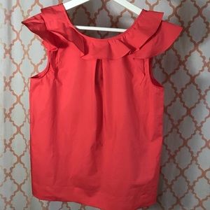 NWT JCrew Coral Flutter Sleeve Top. Size 4 Petite